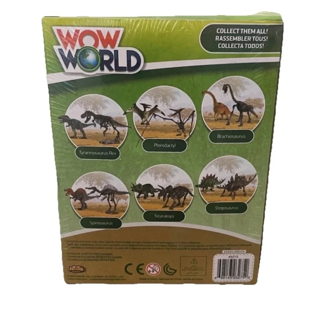 New Wow World Dino Dig Brachiosaurus Excavation Playset Stem Science Toy 5 Pcs